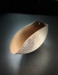 Muschelschale aus Esche mit Textur